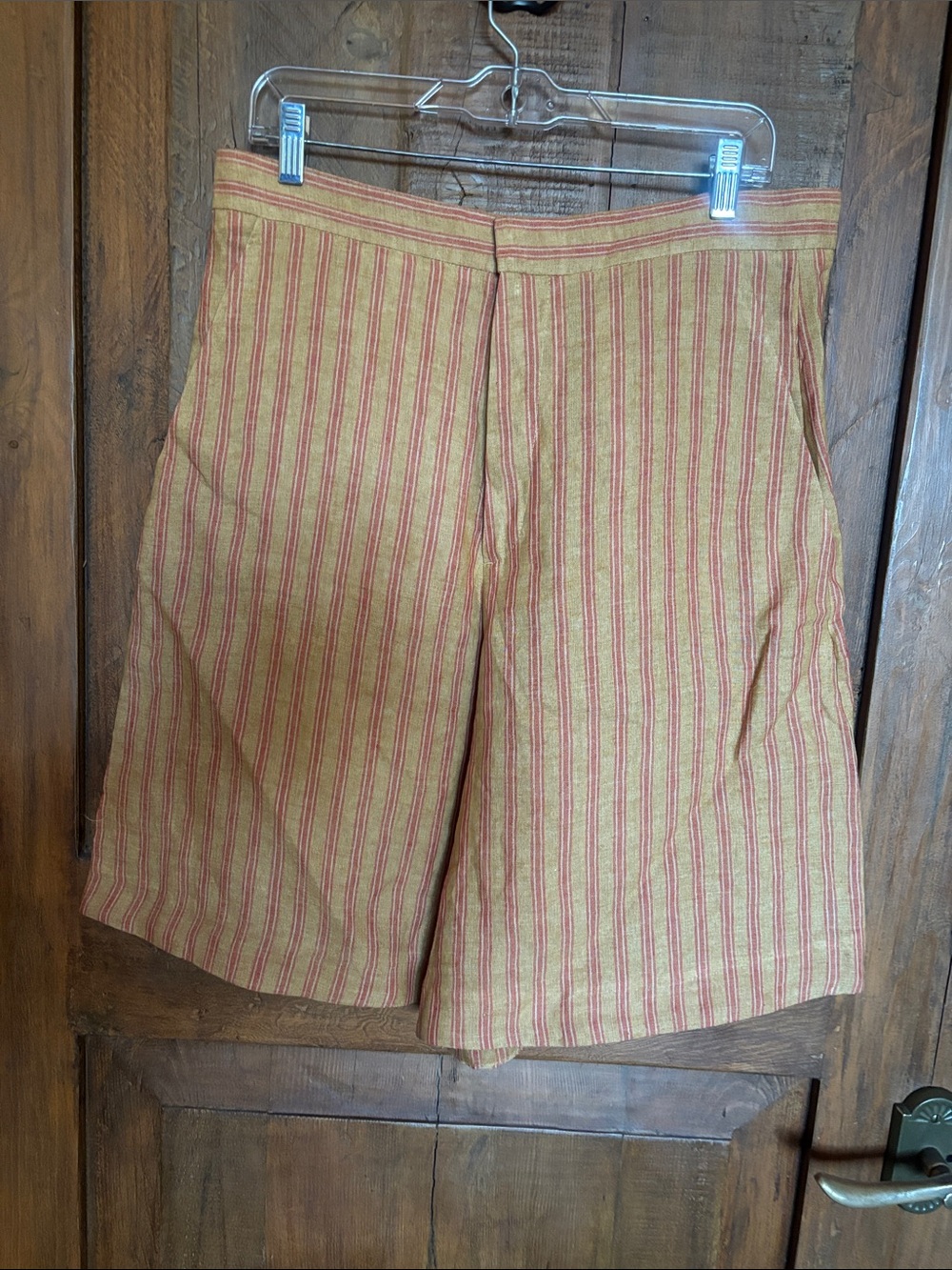 Zara Studio Linen Striped Bermuda Shorts